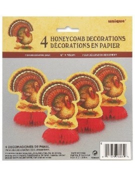 4 Mini Honeycomb Decorations 4 Mini Honeycomb Decorations