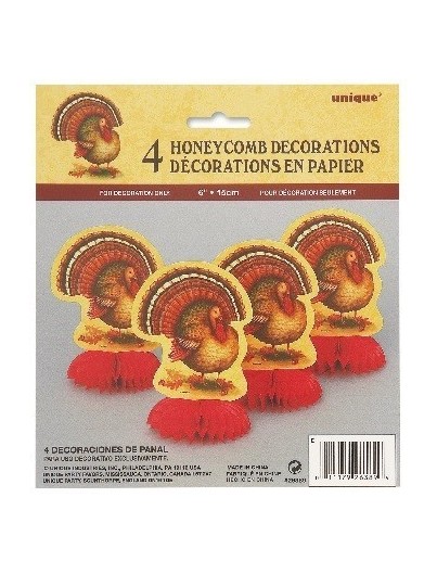 4 Mini Honeycomb Decorations 4 Mini Honeycomb Decorations