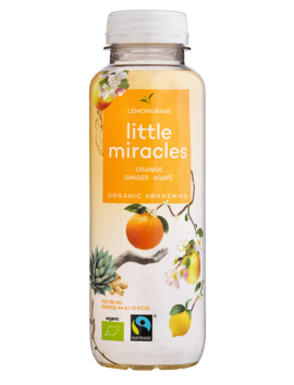 Little Miracles lemongrass tea orange juice ginger ginseng agave 330 ml