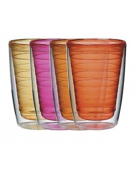 Boston Warehouse Set 4 vasos colores con aislante 16oz