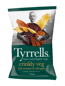 Tyrrells Crinkly Veg rosemary & garlic 125 g Tyrrells Crinkly Veg rosemary & garlic 125 g