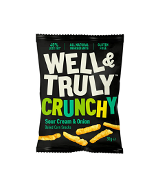 Crunchies Sour Cream & Onion Baked Corn Snacks 30 gr. Wellv& Trully