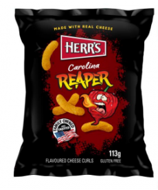 Carolina Reaper Cheese Curls 113 gr. Herr's