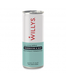 Apple Kombucha & Apple Cider Vinegar 250ml cans. Willy's