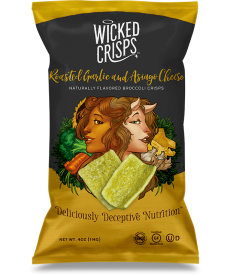 Roaste Garlic Asagio Broccoli Crips 114 gr. Wicked Crisps