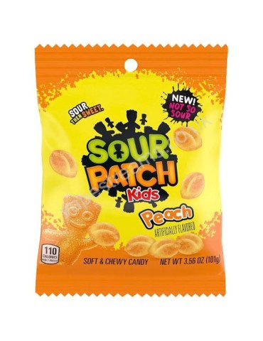 Kids Peach Peg Bag 102 gr. Sour Patch