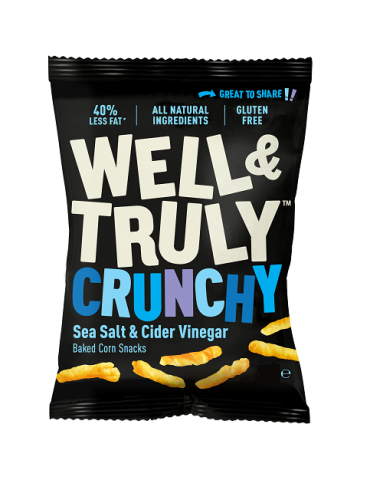 Sea Salty Cider Vinegar Baked Corn Snacks 30 gr. Well & trully
