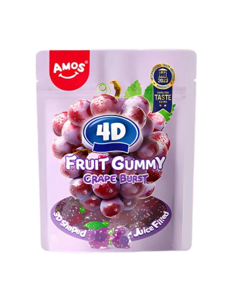 Gummy Grape 4D Juicy Burst 65 g.  Amos