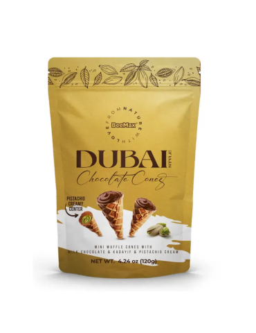 Dubai Style Chocolate Cones Kadayif Pistacho 120 g. Bee Max