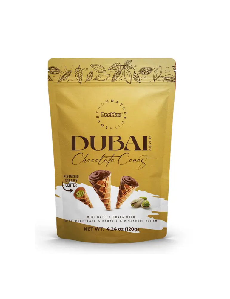 Dubai Style Chocolate Cones Kadayif Pistacho 120 g. Bee Max