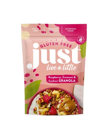 Granola Raspberry, Coconut & Cashew 360 g. Just Live