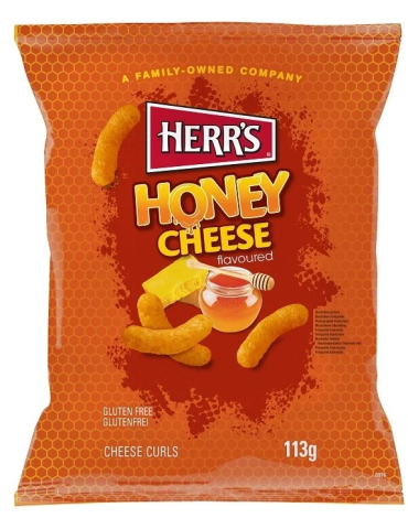 Hot'n Honey Cheese curls 113 g. Herr's